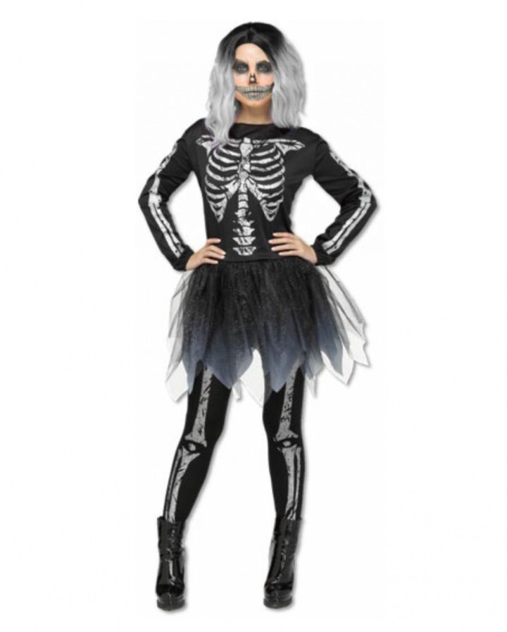 Adult Women's Goth Rock Skeleton Costume main image 1