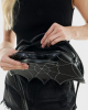Bat Handbag With Spider Web Detail 