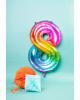 Folienballon Zahl 8 Regenbogen 