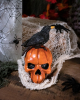 Glitter Raven & Pumpkin Skull With LED Eyes 14 Cm 