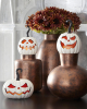 Spooky Halloween Pumpkin White With Flickering LED Flame 