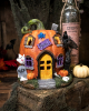 Halloween Kürbis Geisterhaus mit LED 21cm 