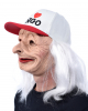 I Love Bingo Grandma Mask With Cap And Hair 