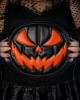 Jack O'Lantern Pumpkin Handbag Black 