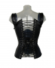 Imitation Leather Corset With Shoulder Strap 