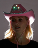 Pinker Cowgirl Hut mit Leuchteffekt 