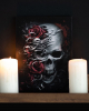 Rosen Skull Leinwand Bild 19x25 cm 