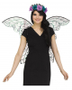 Shimmering Fairy Wings With Flowers Black Glitter 
