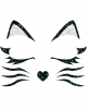 Black Cat Glitter Face Sticker 