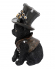 Schwarze Katze mit Steampunk Zylinder 18,5cm 