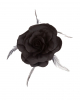 Schwarze Rose mit Haarclip & Haargummi 