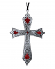 Silver Gothic Cross Costume Necklace 