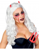Devil Bride Wig White With Horns 
