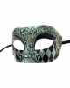 Venezianische Barock Augenmaske Silber-Schwarz 