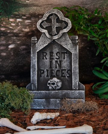 Halloween Friedhof Dekoration - Gruselige Grabsteine Mit Skeletten Aus Harz