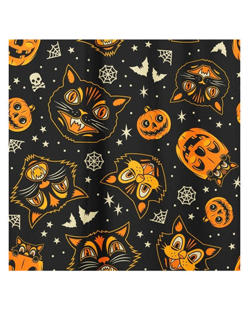 Halloween-Duschvorhang In Lila – Gruselige Badezimmer-Deko Für Die Halloween-Party