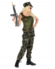 Camouflage Female Soldier Costume 3 Pcs 