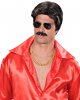 Playboy Mens Wig With Mustache Black 
