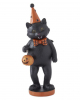Black Cat With Pumpkin & Party Hat 23cm 