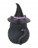 Schwarze Katze mit Hexenhut 