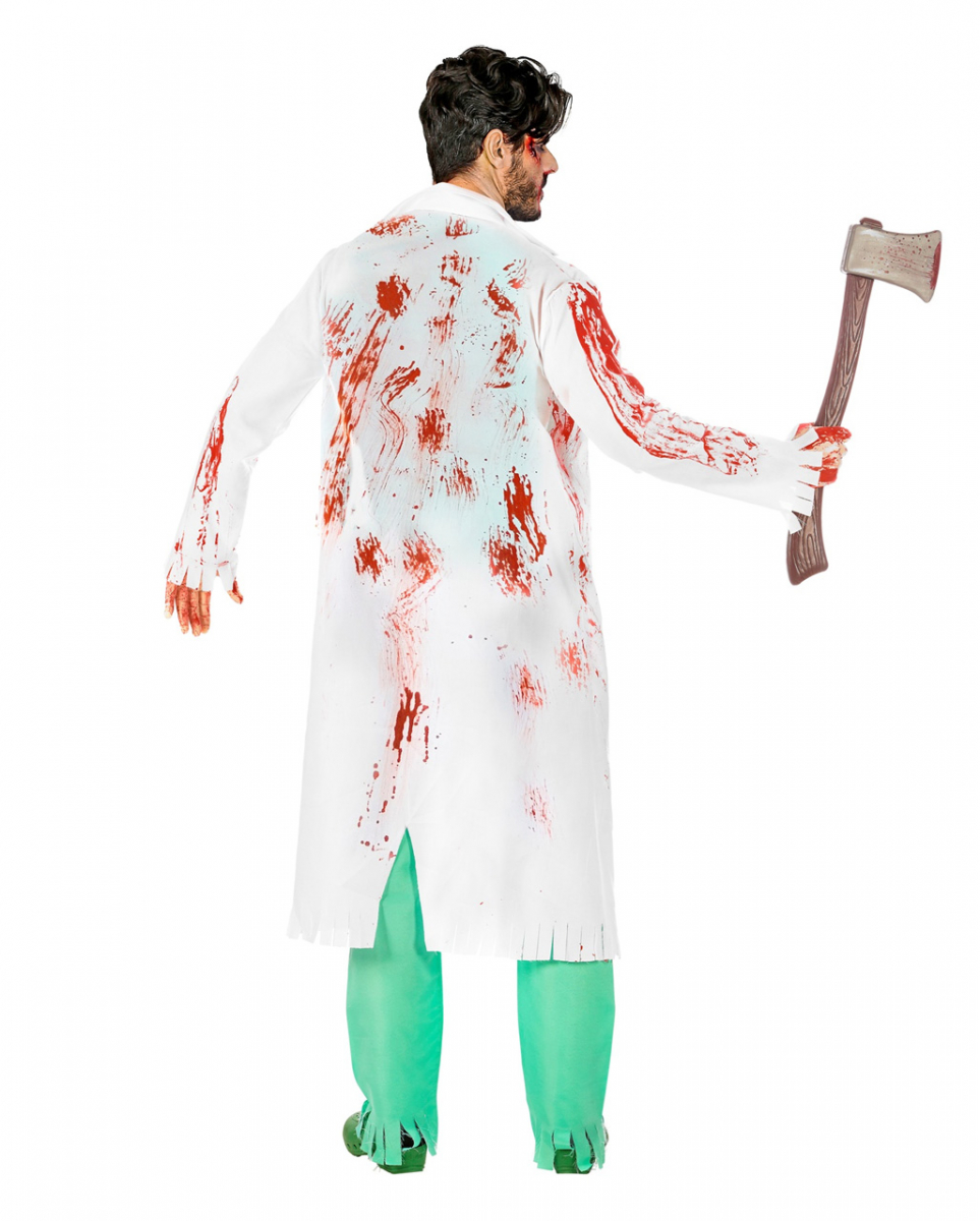 Blutige Zombie Chirurg Kostüm mit Handschuhe für Halloween