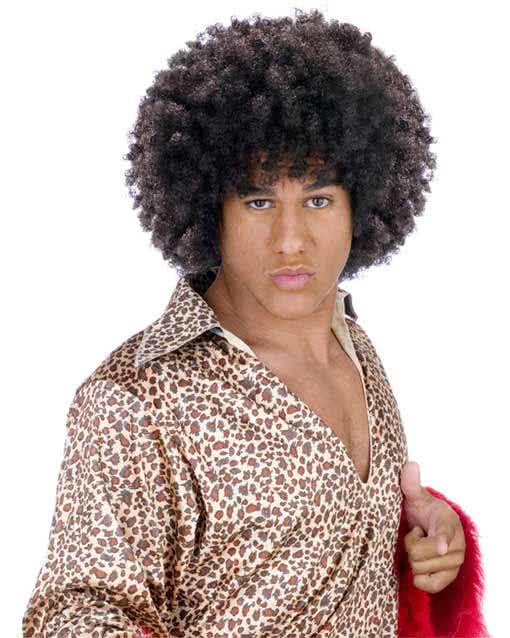 70er Jahre Mega Riesig Afro Perücke Schwarz Groß Gelockt Kostüm 1970s Disco