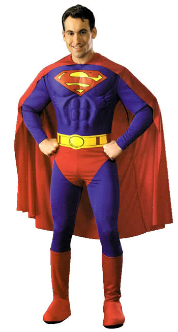 Superman Muscle Costume Comic hero Superman disguise superhero costume ...