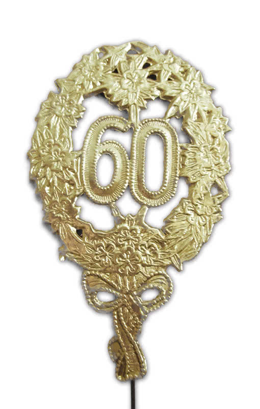 Jubiläums Zahl 60 gold | Goldarbene Geburtstagszahl | Horror-Shop.com