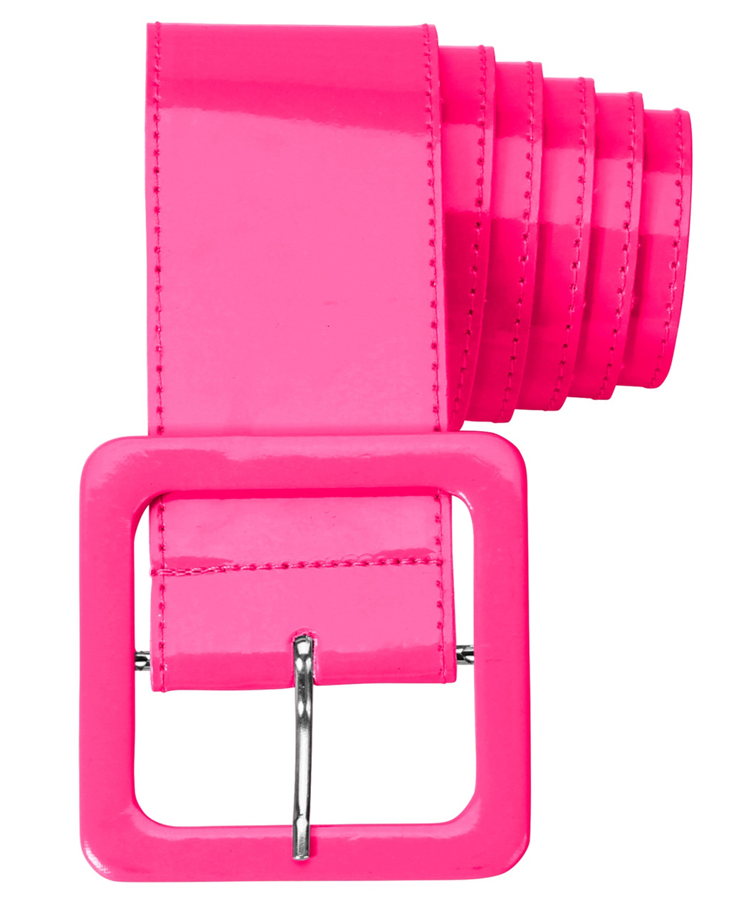 Neon pink Gürtel aus Vinyl 5,5 cm breit 80er Jahre Party Länge 124cm #397