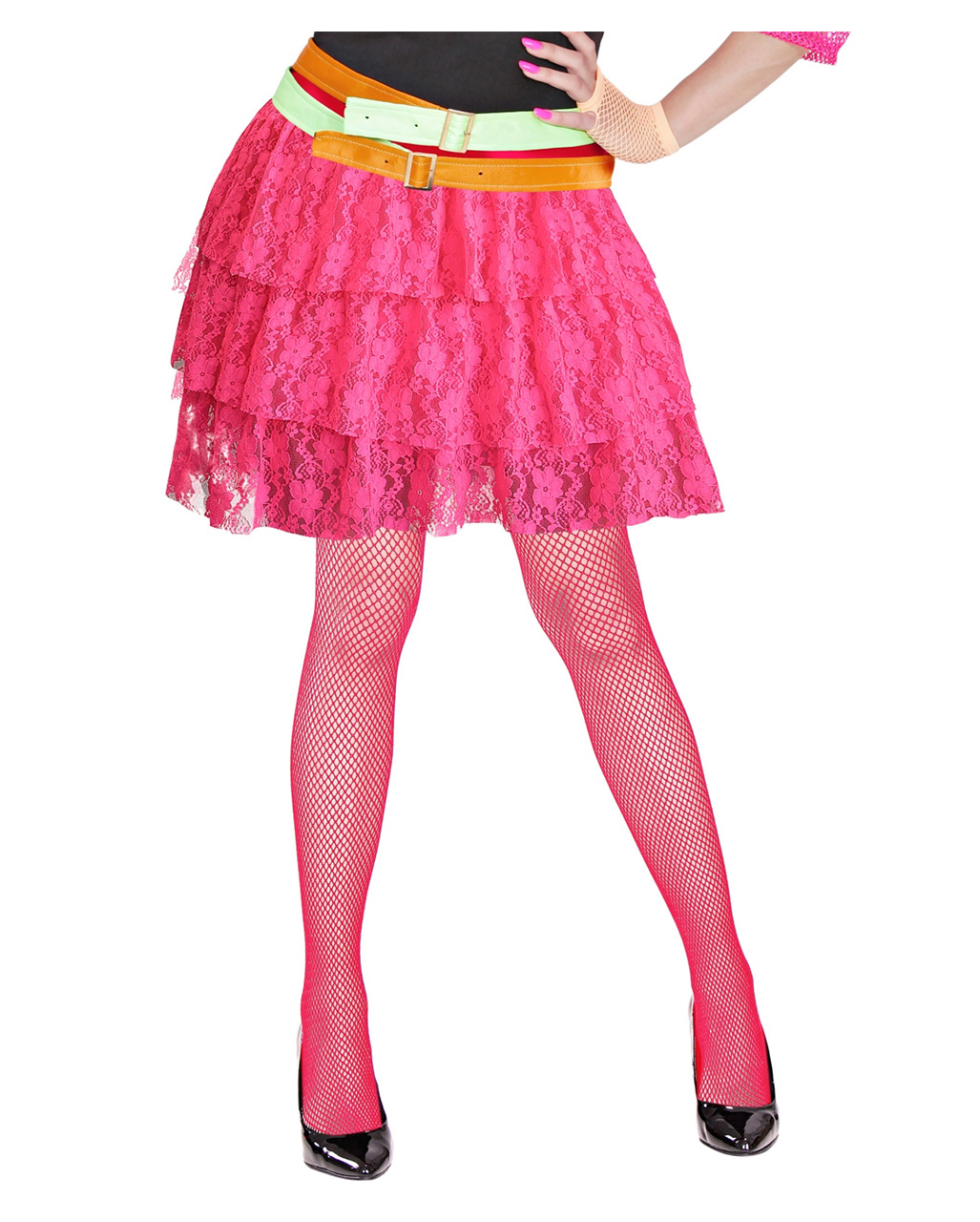 Neon Tutu Damenrock Petticoat Mini Rock 80er Jahre Mode Rüschen Minirock Kostüm 