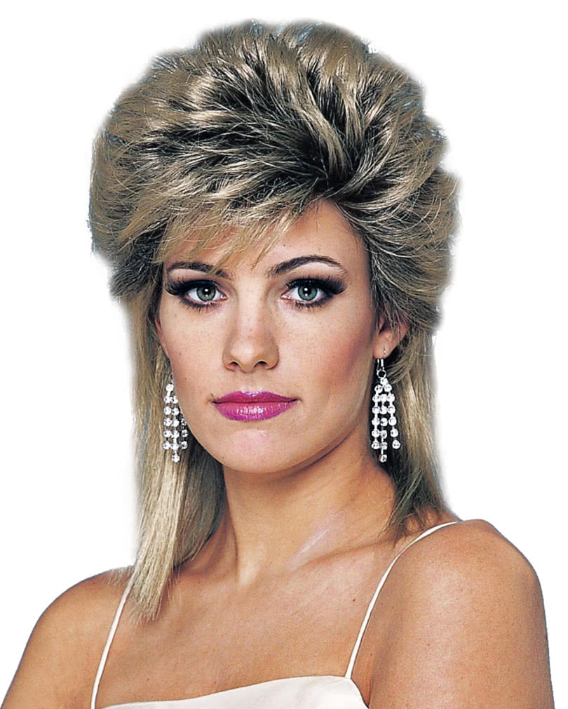 80s Ladies' Wig Vokuhila retro wig for women