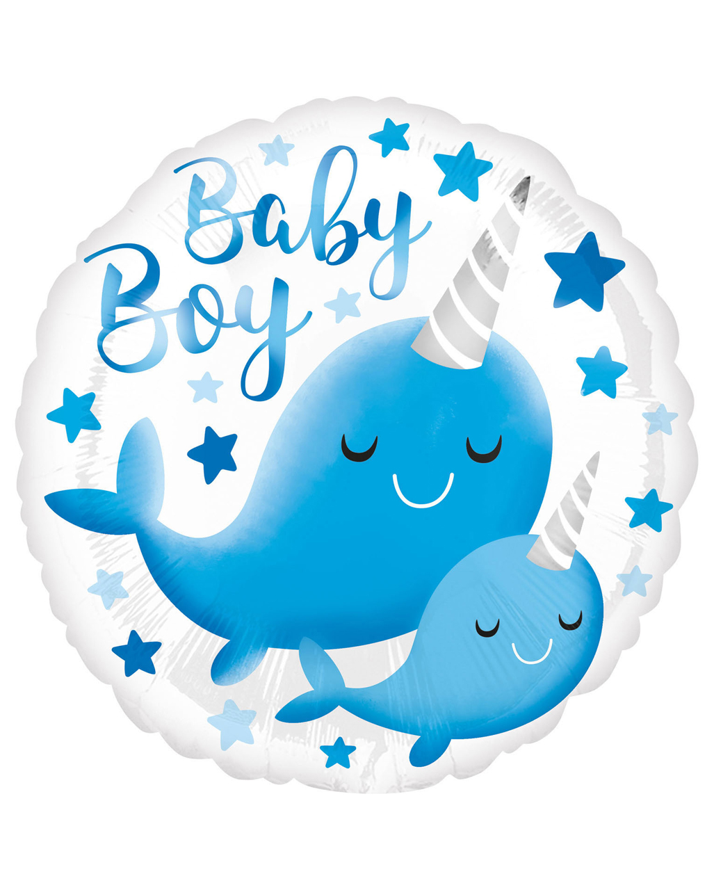 Baby Boy Narwal Foil Balloon Blue Horror Shop Com