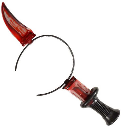 Blutiges Messer im Kopf Kostümzubehör