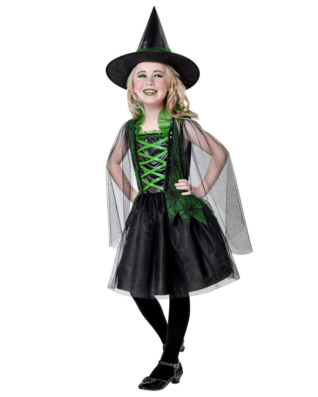 Girls Wicked Witch Magical Black Oz Halloween Fancy Dress Costume Hat Child's