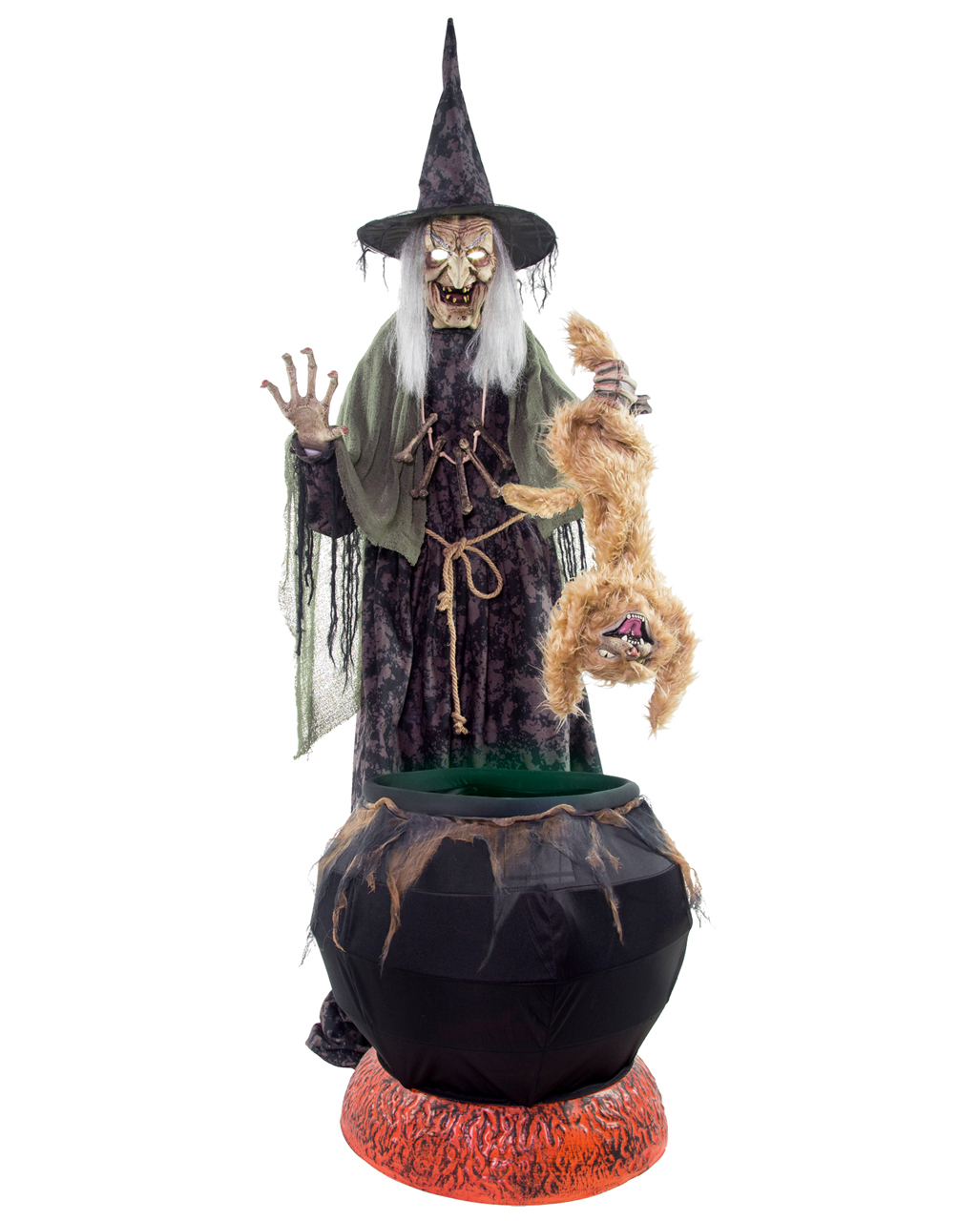 Wicked Fairy Witch With Cat Animatronic for Halloween  horrorshop.com