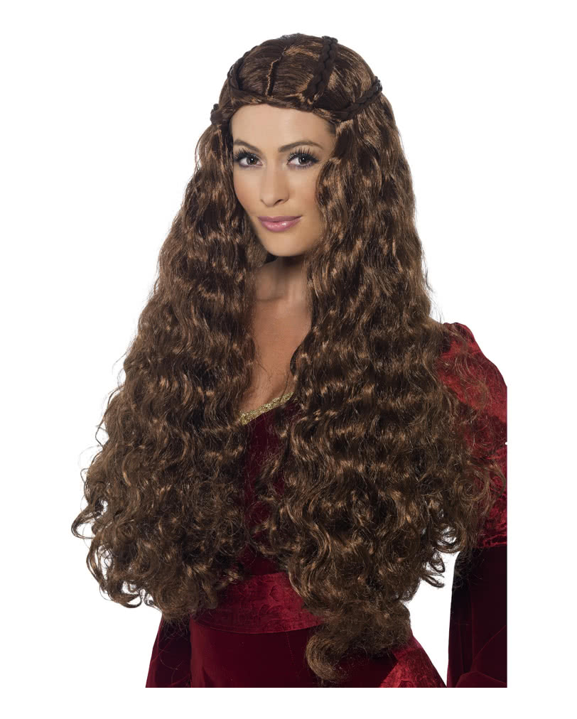 Medieval Long Hair Wig Brown