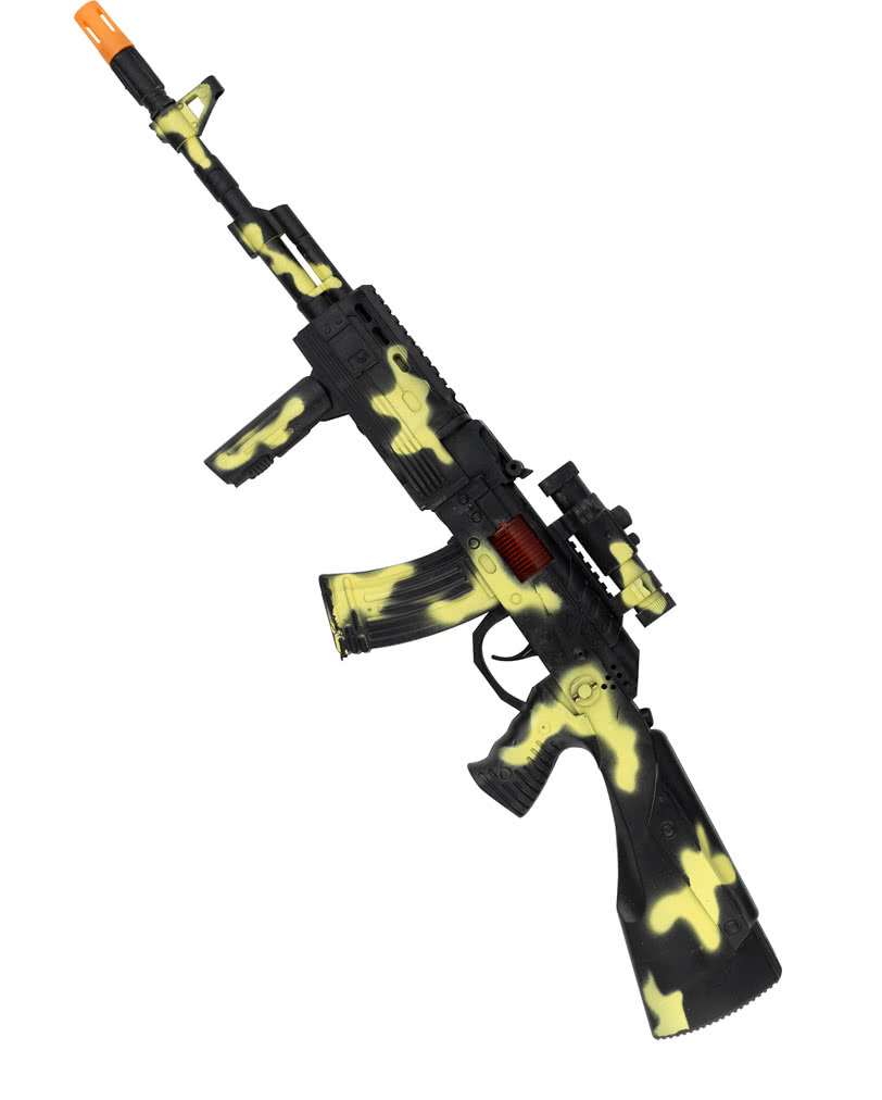Spielzeuggewehr Maschinengewehr mit LED schwarzes Gewehr / 50 cm lang SOUN 