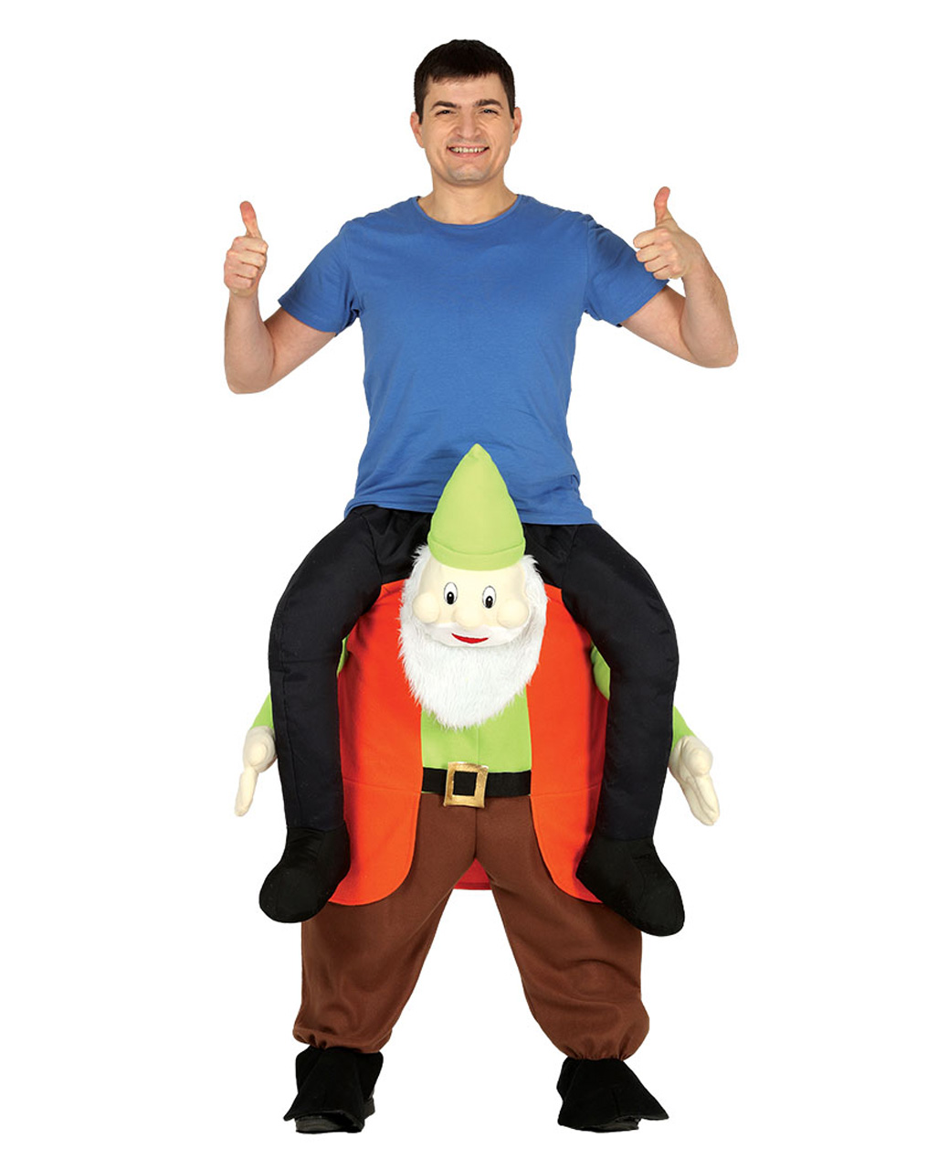 Adult Funny Gnome Dwarf Carry Ride On Fancy Dress Costume Outfit Stag Hen Do 