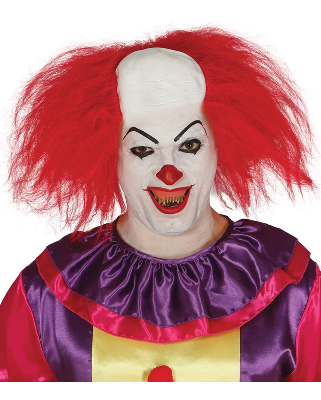 Red Twisted Clown Wig Attached White Bald Head | ubicaciondepersonas ...