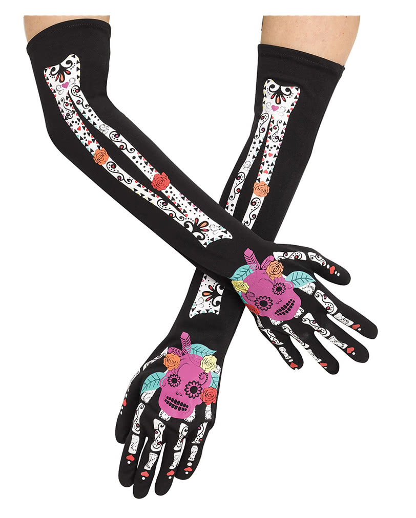 Day Of The Dead Gloves as costume accessories