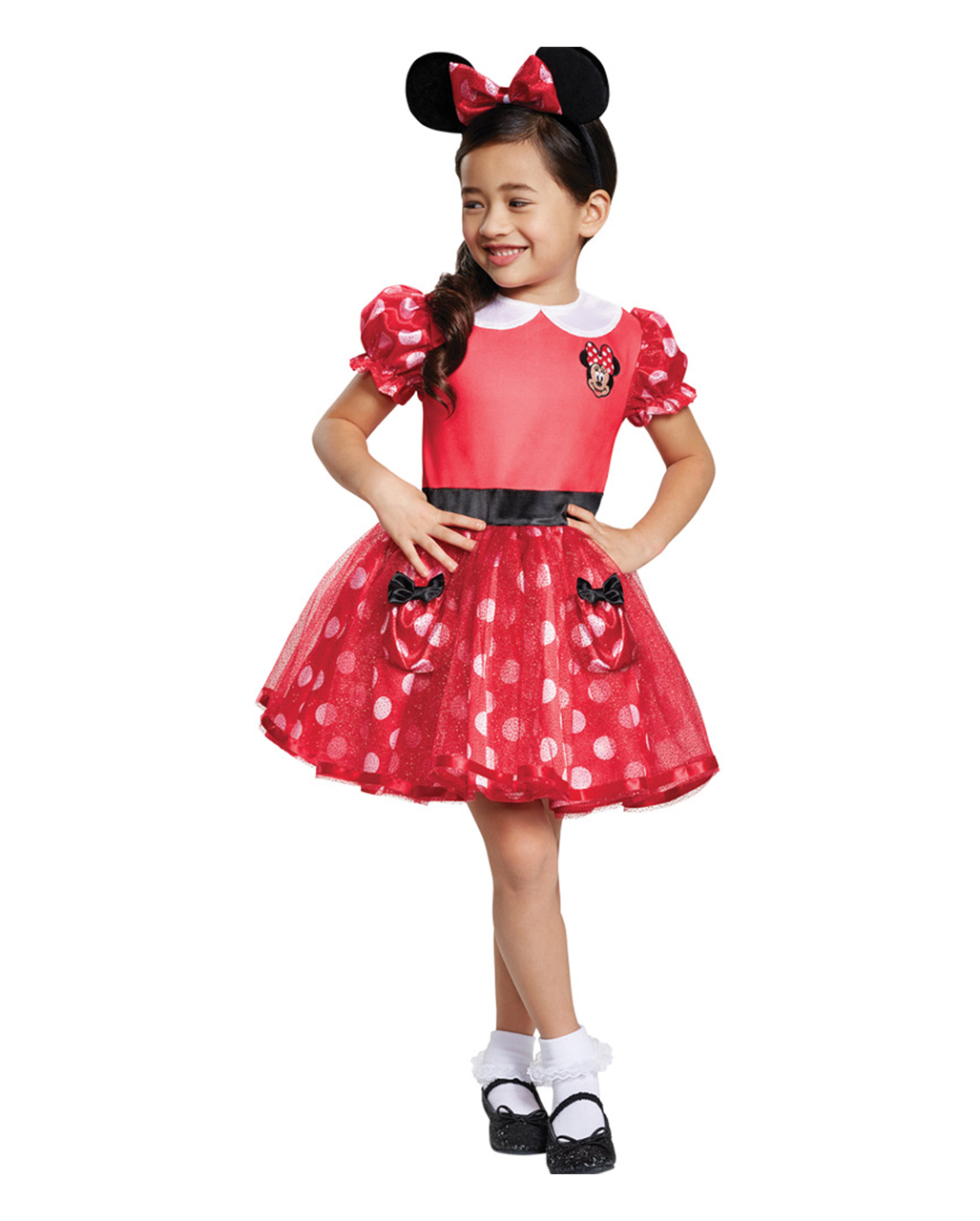 Girls Disney Minnie Mouse Red Ballerina Fancy Dress Costume 