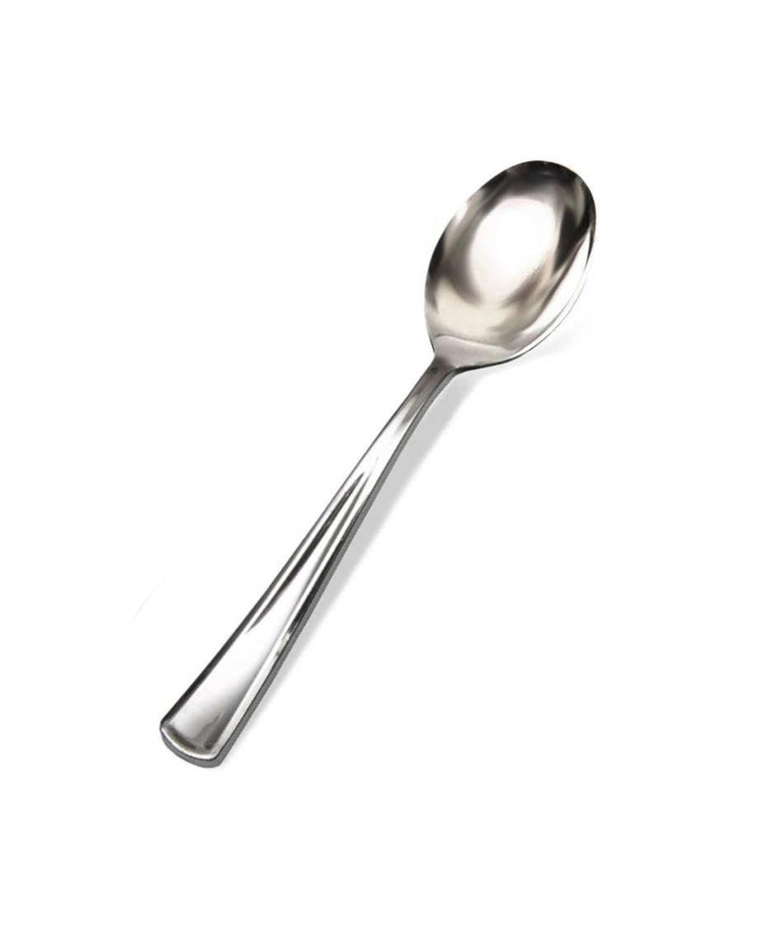 Metallic Silver Plastic Spoons 12 pc