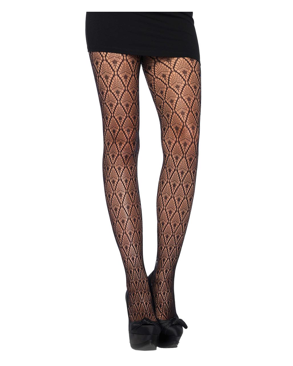 Patterned Lace Pantyhose Black Buy NOW | Horror-Shop.com