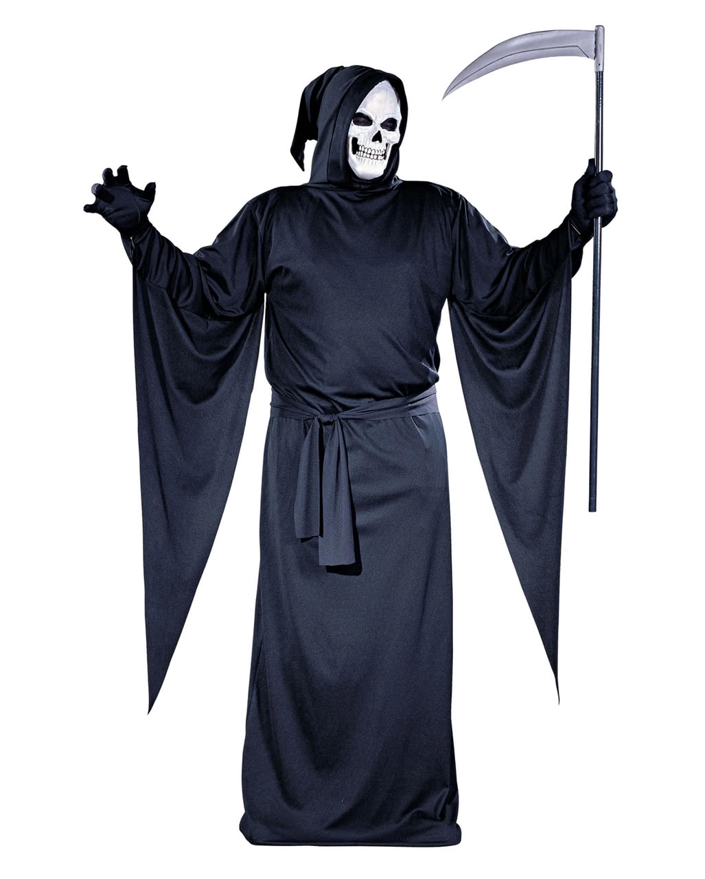 Gruseliges Sensenmann Kostüm für Männer Grim Reaper Geisterkostüm Gevatter Tod 