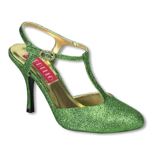 Glitzer Pumps grün -Rockabilly Schuhmode-Kostüm Schuhe-Bordello