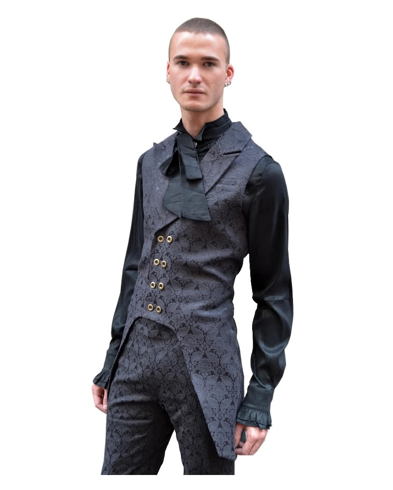 Gothic Brocade Men Vest Black | Victorian brocade vest style | horror
