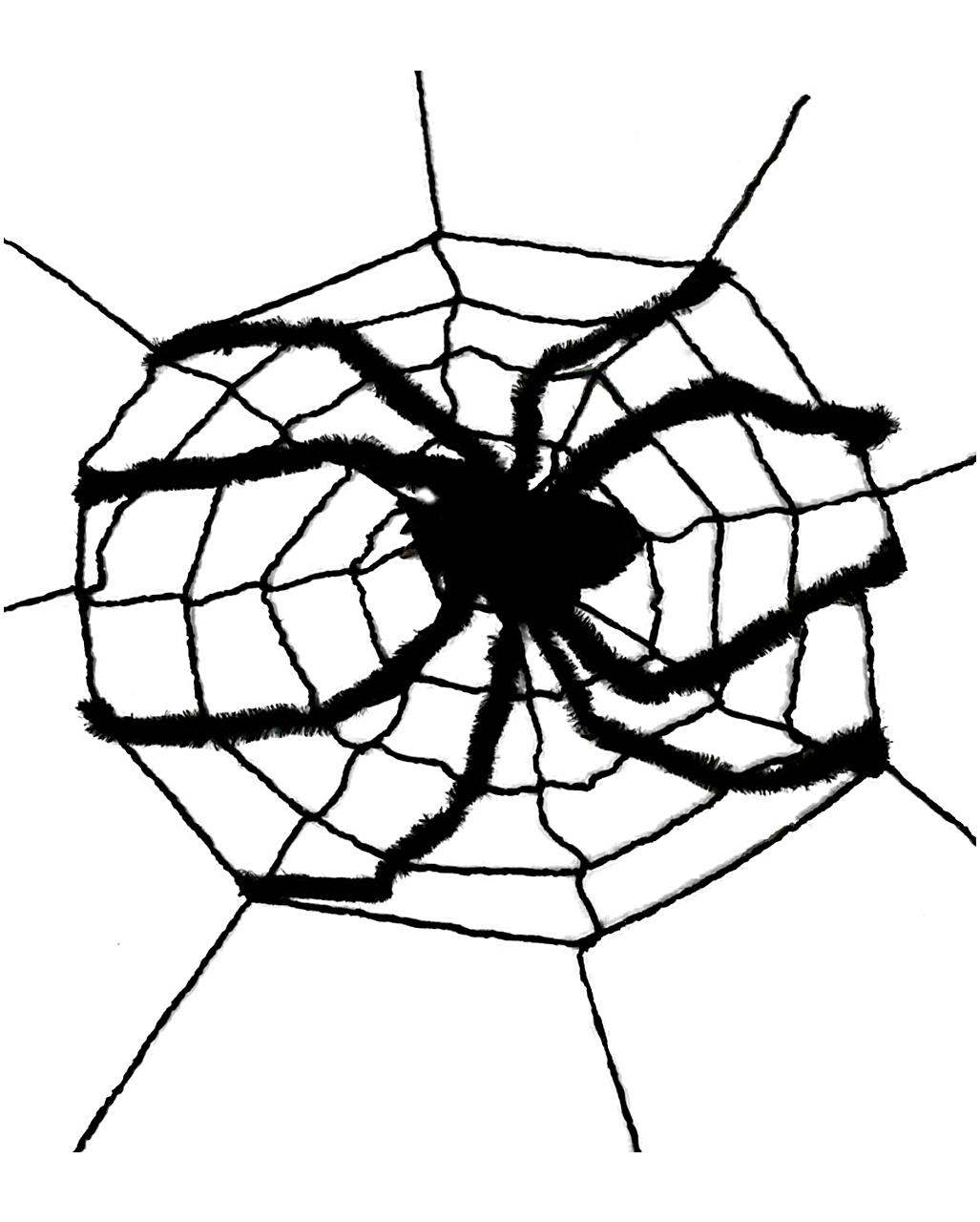 großes spinnennetz mit spinne  halloween deko  horror