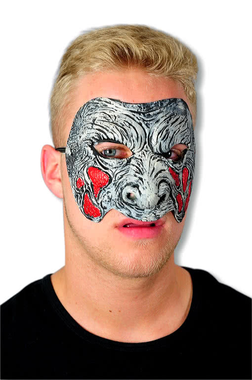 Zombie Mask Grey Red Half MaskLatex MaskLatex Horror Masks Horror