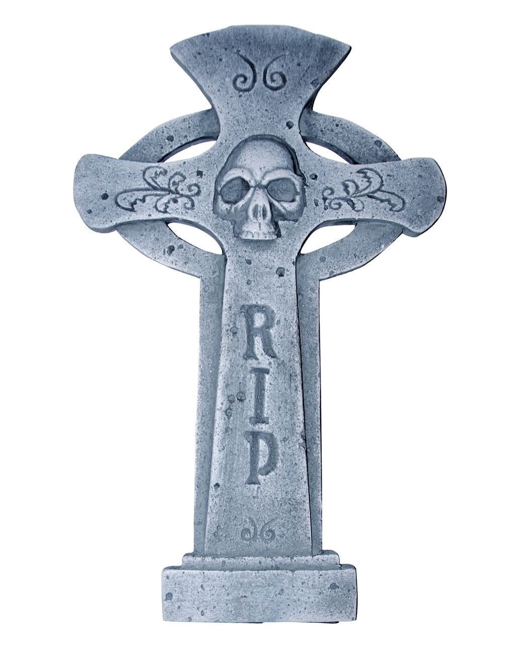 Halloween gravestone cross RIP & Skull round | horror-shop.com