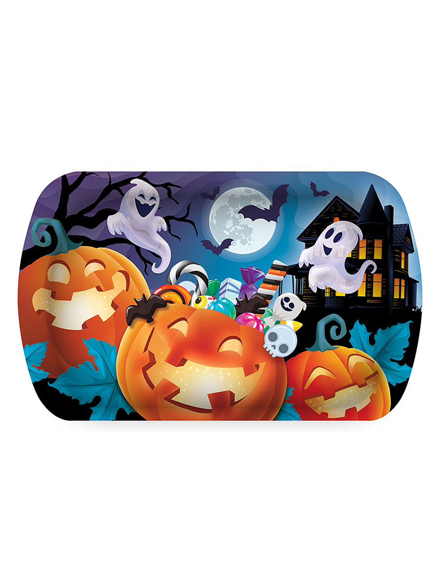 Halloween Kürbis &amp; Geister Tablett als Tischdeko | Horror-Shop.com